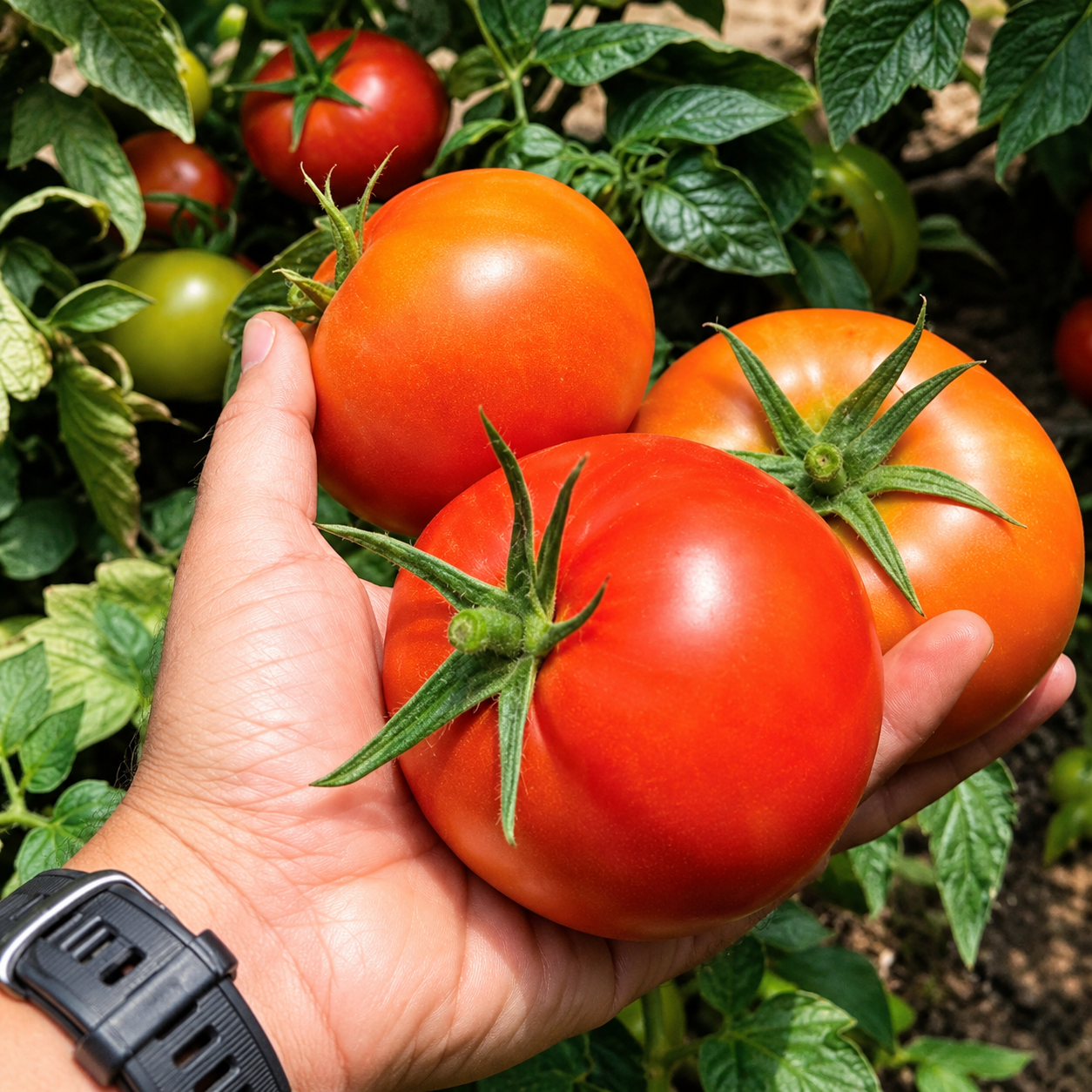 Tomates producidos en campo